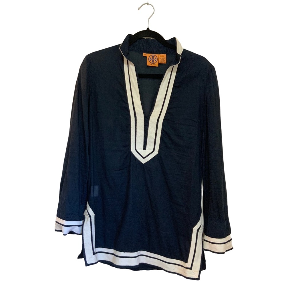Tory Burch Navy and White Tunic